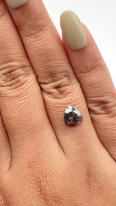 1.03ct | Salt & Pepper Pear Shape Rose Cut Diamond - Modern Rustic Diamond