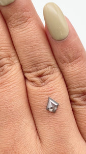 0.54ct | Salt & Pepper Kite Shape Rose Cut Diamond - Modern Rustic Diamond
