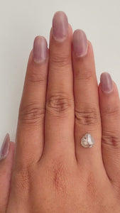 1.64ct | Salt & Pepper Pear Shape Rose Cut Diamond - Modern Rustic Diamond