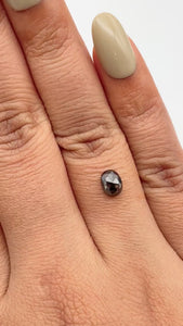 0.85ct | Salt & Pepper Oval Shape Rose Cut Diamond - Modern Rustic Diamond