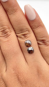1.46cttw | Rustic  Cushion Shape Rose Cut Diamond Matched Pair - Modern Rustic Diamond