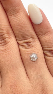 0.71ct | Salt & Pepper Hexagon Shape Rose Cut Diamond - Modern Rustic Diamond