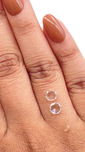 0.56cttw | G-H VS2 Round Shape Rose Cut Diamond Matched Pair - Modern Rustic Diamond