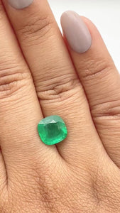 2.73ct | Brilliant Cut Cushion Shape Brazil Emerald - Modern Rustic Diamond