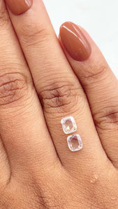 1.00cttw | H VS2-SI1 Cushion Shape Rose Cut Diamond Matched Pair - Modern Rustic Diamond