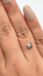 0.79ct | Salt & Pepper Cushion Shape Rose Cut Diamond - Modern Rustic Diamond