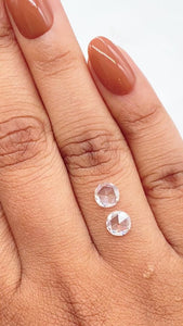 0.92cttw | G-H SI Round Shape Rose Cut Diamond Matched Pair - Modern Rustic Diamond