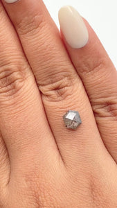 1.26ct | Rustic Hexagon Shape Rose Cut Diamond - Modern Rustic Diamond
