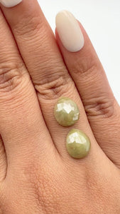 9.47cttw | Rustic  Pear Shape Rose Cut Diamond Matched Pair - Modern Rustic Diamond