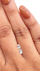 0.46cttw | D-E VS-SI Oval Shape Brilliant Cut Diamond Matched Pair - Modern Rustic Diamond