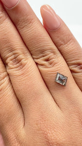 1.10ct | Salt & Pepper Rhomboid Shape Rose Cut Diamond - Modern Rustic Diamond