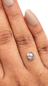 0.83ct | Salt & Pepper Cushion Shape Rose Cut Diamond - Modern Rustic Diamond