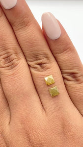 1.31cttw | Rustic Yellow  Lozenge Shape Step Cut Diamond Matched Pair - Modern Rustic Diamond