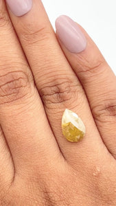 2.22ct | Rustic  Pear Shape Rose Cut Diamond - Modern Rustic Diamond