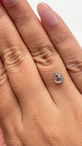 1.14ct | Salt & Pepper Pear Shape Rose Cut Diamond - Modern Rustic Diamond