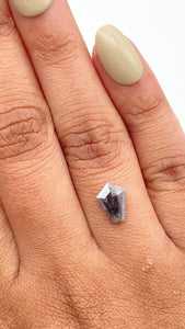 1.12ct | Salt & Pepper Shield Shape Rose Cut Diamond - Modern Rustic Diamond