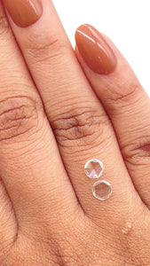 0.40cttw | G-H VS2-SI1 Round Shape Rose Cut Diamond Matched Pair - Modern Rustic Diamond