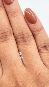 0.14cttw | G-H SI Shield Shape Step Cut Diamond Matched Pair - Modern Rustic Diamond
