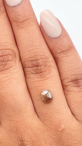 0.72ct | Salt & Pepper Cushion Shape Rose Cut Diamond - Modern Rustic Diamond
