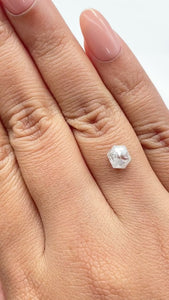 1.34ct | Salt & Pepper Hexagon Shape Rose Cut Diamond - Modern Rustic Diamond
