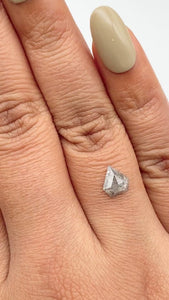 0.77ct | Salt & Pepper Shield Shape Rose Cut Diamond - Modern Rustic Diamond