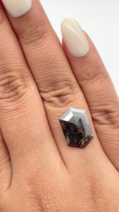 3.15ct | Rustic Hexagon Shape Rose Cut Diamond - Modern Rustic Diamond