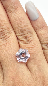 4.17ct |  Hexagon Shape Step Cut Morganite - Modern Rustic Diamond