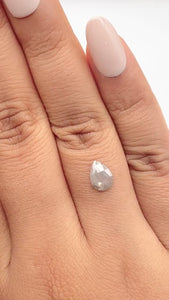 0.90ct | Salt & Pepper Pear Shape Rose Cut Diamond - Modern Rustic Diamond