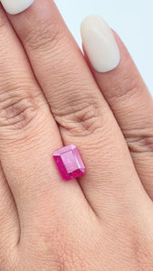 2.59ct | Red/ Emerald Shape Step Cut Diamond - Modern Rustic Diamond