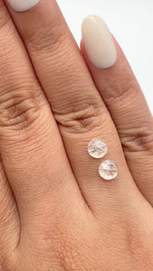 2.11cttw | Rustic Round Shape Rose Cut Diamond Matched Pair - Modern Rustic Diamond