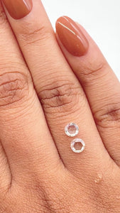 0.95cttw | F-G VS-SI Round Shape Rose Cut Diamond Matched Pair - Modern Rustic Diamond