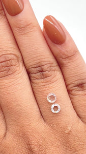 0.83cttw | G SI1 Round Shape Rose Cut Diamond Matched Pair - Modern Rustic Diamond