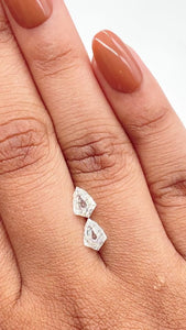 1.08cttw | F-G VVS-VS Kite Shape Step Cut Diamond Matched Pair - Modern Rustic Diamond