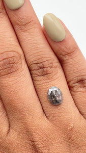 1.11ct | Salt & Pepper Oval Shape Rose Cut Diamond - Modern Rustic Diamond