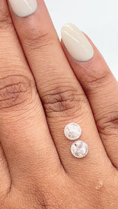 1.33cttw | Rustic  Round Shape Rose Cut Diamond Matched Pair - Modern Rustic Diamond