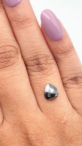 1.68ct | Black/ Pear Shape Rose Cut Diamond - Modern Rustic Diamond