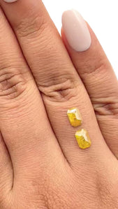 1.48cttw | Salt & Pepper Emerald Shape Rose Cut Diamond Matched Pair - Modern Rustic Diamond