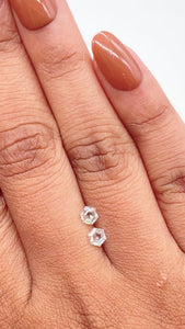 0.63cttw | E-F VVS-VS Hexagon Shape Step Cut Diamond Matched Pair - Modern Rustic Diamond