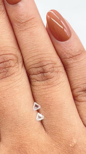 0.16cttw | G-H VS Shield Shape Step Cut Diamond Matched Pair - Modern Rustic Diamond