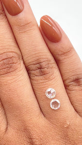 0.66cttw | F-G VS-SI Round Shape Rose Cut Diamond Matched Pair - Modern Rustic Diamond