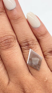 2.37ct | Salt & Pepper Kite Shape Rose Cut Diamond - Modern Rustic Diamond