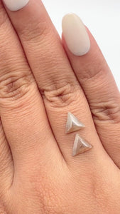 2.18cttw | Salt & Pepper Triangular Shape Rose Cut Diamond Matched Pair - Modern Rustic Diamond