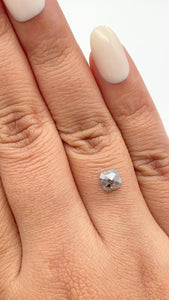 0.82ct | Salt & Pepper Radiant Shape Rose Cut Diamond - Modern Rustic Diamond