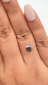 0.61ct | Rustic  Hexagon Shape Rose Cut Diamond - Modern Rustic Diamond