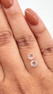 0.82cttw | G-H VS Round Shape Rose Cut Diamond Matched Pair - Modern Rustic Diamond