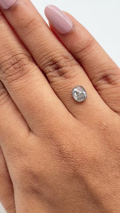 1.12ct | Salt & Pepper Cushion Shape Rose Cut Diamond - Modern Rustic Diamond