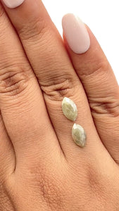 2.36cttw | Rustic  Marquise Shape Rose Cut Diamond Matched Pair - Modern Rustic Diamond