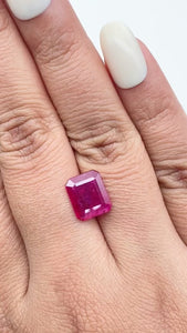 3.11ct | Red/ Emerald Shape Step Cut Diamond - Modern Rustic Diamond