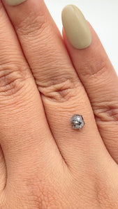 0.67ct | Salt & Pepper Hexagon Shape Rose Cut Diamond - Modern Rustic Diamond