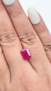 2.47ct | Red/ Emerald Shape Step Cut Diamond - Modern Rustic Diamond